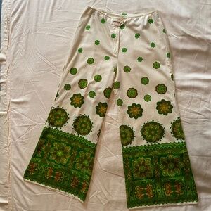 Vintage Print Cotton Pants Size 10
